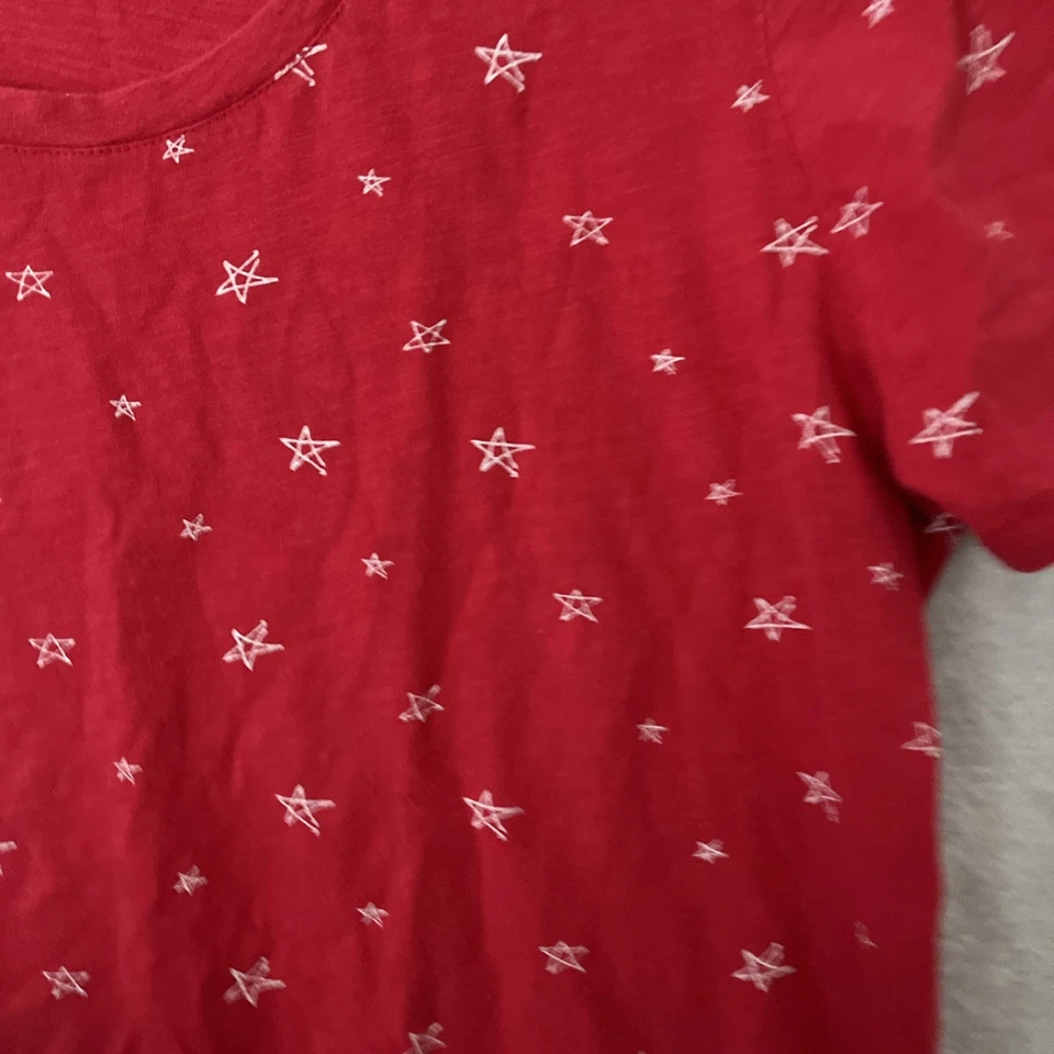 Blusa Top Mujer Coral Bay Roja Geométrica Grande Algodón Manga Corta Cuello Redondo Foto 2 de 4