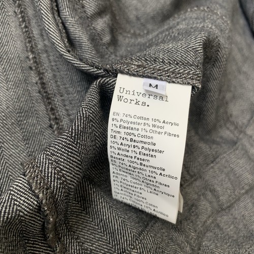 Universal Works Summer Herringbone Striped Chore Field Bakers Grey Jacket Medium - Picture 9 of 9