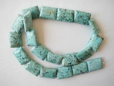 20mm natural chrysocolla rectangle beads 16" strand