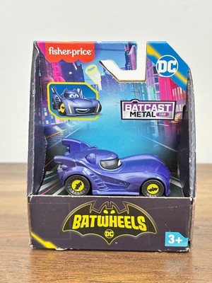 NEW Fisher Price Batwheels DC Batcast Metal Bam Batmobile Diecast Vehicle Purple