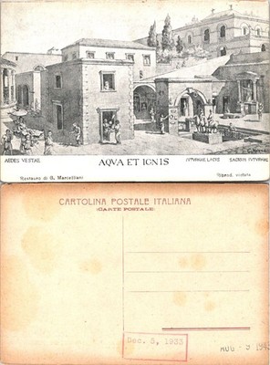 Aqua et Ignis Cartolina Postale Italiana Italian Postcard 1933 Vintage Unposted