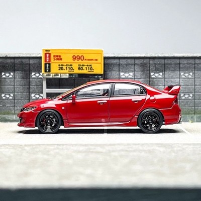MH 1/64 Scale Honda Civic FD2 Mugen RR Red Diecast Car Model Toy