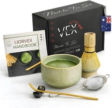 7 Piece Matcha Set - Japanese Matcha Whisk Set, Tea Kit Includes Ceramic Bowl,