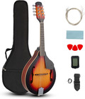 A-Style Mandolin Instrument Kit, 8 Strings Acoustic Mahogany Wood Mandolins Musi