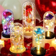 Eternal Galaxy Rose In Glass Dome LED Light Forever Gift Flower Valentine's Day