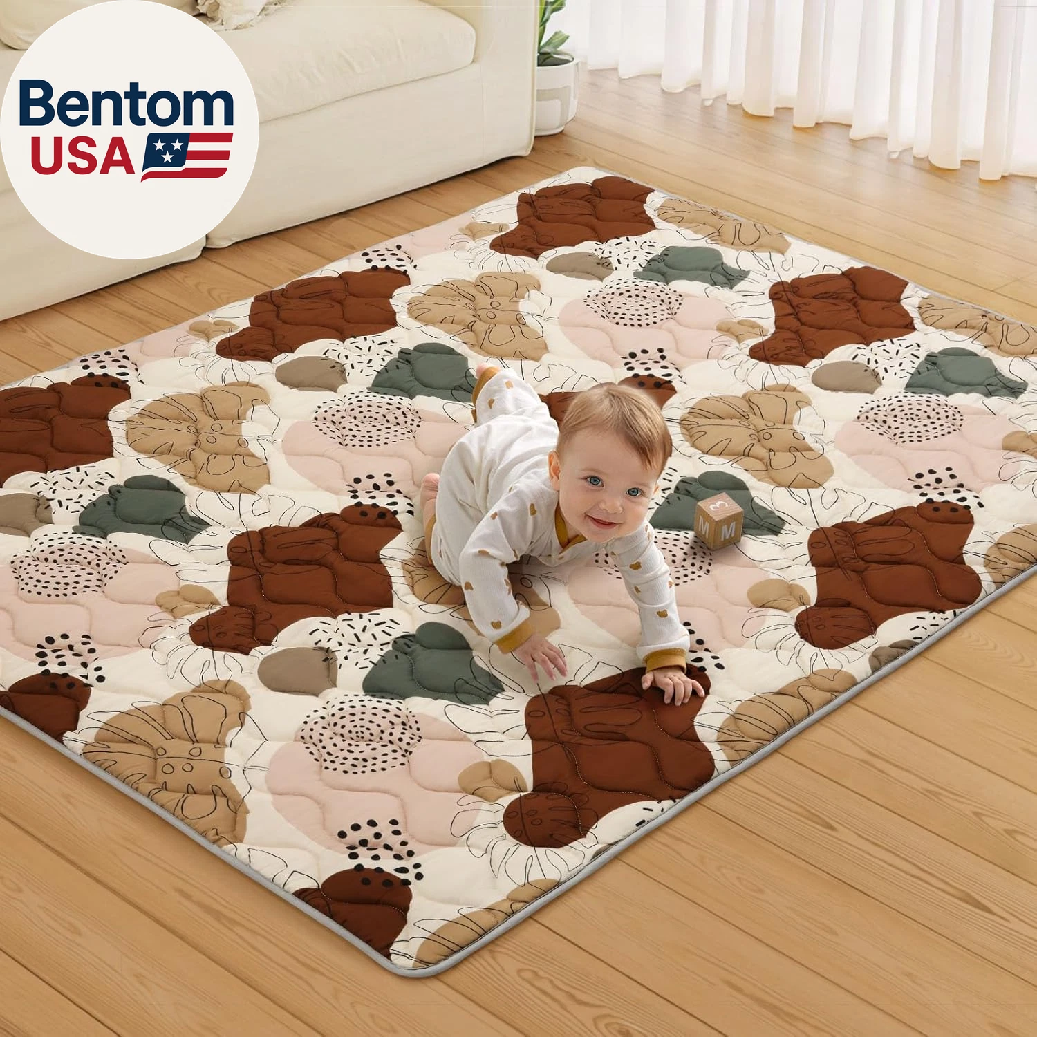 Baby Play Mats for Floor, 71X59 Inch Extra Thicker & Large Soft Cushioning Foam