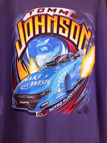 NHRA DRAG RACING "MAKE A WISH FC" TOMMY JOHNSON JR T- SHIRT BLUE SIZE 3X* - Picture 5 of 5