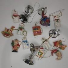 Vintage Christmas Ornaments  Silver Jingle Bells 2" Lot Of 18