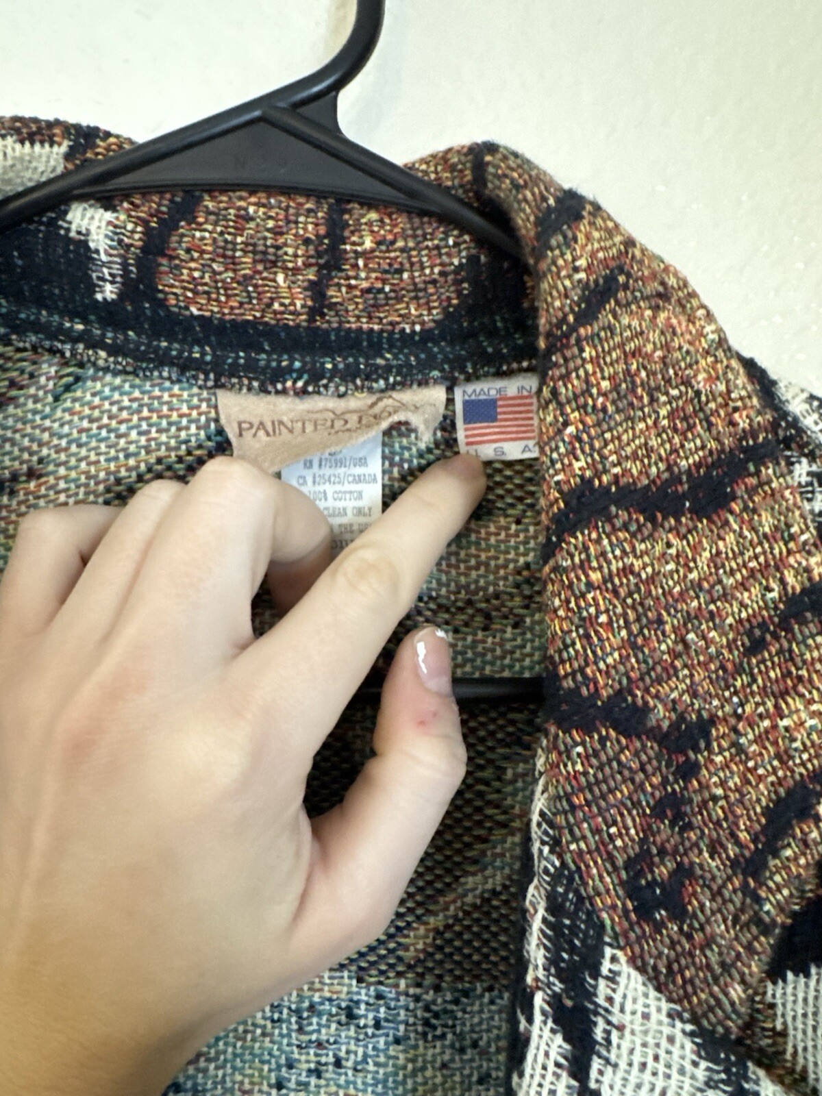 Giacca maglia arazzo pony dipinto vintage animali zebrati USA oversize taglia media