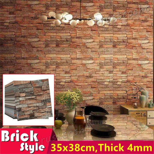 Girlsshop 20Pcs 3D Self-Adhesive Tile Stone Brick Wall Sticker Soft Foam Panels E - View #8