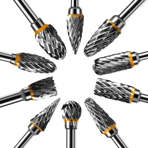 10 Stück Frässtifte 6mm Schaft Hartmetallfräser Fräser für Metall Frässtift Set - Bild 12 von 16