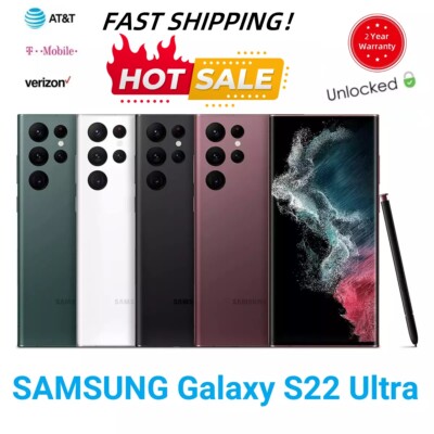New Samsung Galaxy S22 Ultra 5G SM-S908U 128GB/256GB/512GB Unlocked 2yr warranty