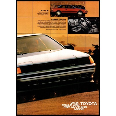 1986 Toyota Celica Sports Car 2 Page Vintage Print Ad Japan Import