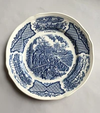 Fair Winds USS Ports By Alfred Meakin Staffordshire Blue 7" Salad Plates