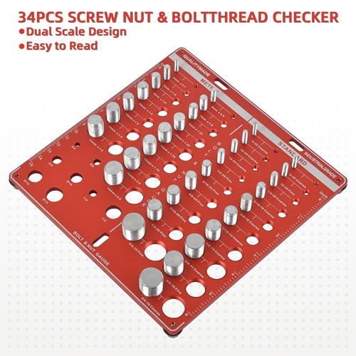 Standard and Metric Nut & Bolt 34 Thread Checker | Bolt and Nut Identifier Gauge - Picture 5 of 17