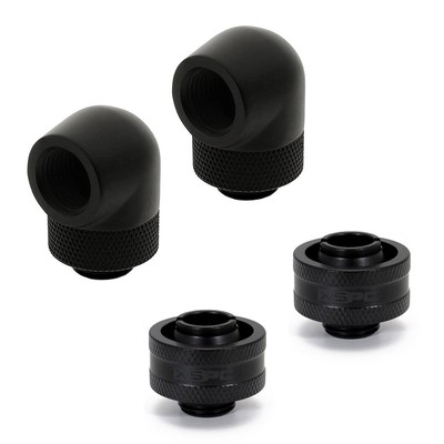 XSPC G1/4'' 1/2'' ID, 3/4'' OD Fitting V2 and 90 Degree Rotary Fitting, Matte Black