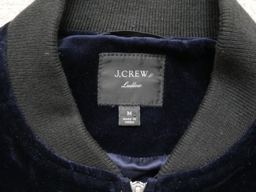 J.Crew Ludlow Velvet Bomber Jacket Blue Medium GUC! - Bild 7 von 8