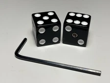 BLACK Dice Control Knob Pair (2) NEW Guitar Bass Volume Tone