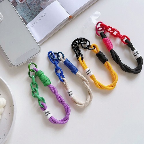 Colorful Nylon Phone Chain Key Rings Card Keychain Bracelet Cell Phone - 第 5/16 張圖片