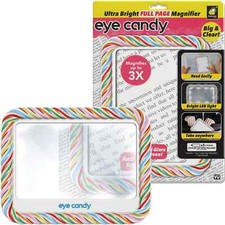 Eye Candy Ultra-Bright Full-Page Magnifier, As Seen On TV, Magnifies Up to 3X