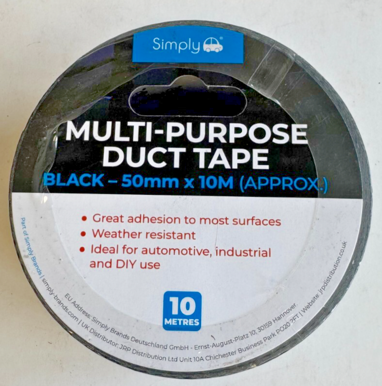 Simply- Multi-purpose Duct Tape BLACK 10 METRES