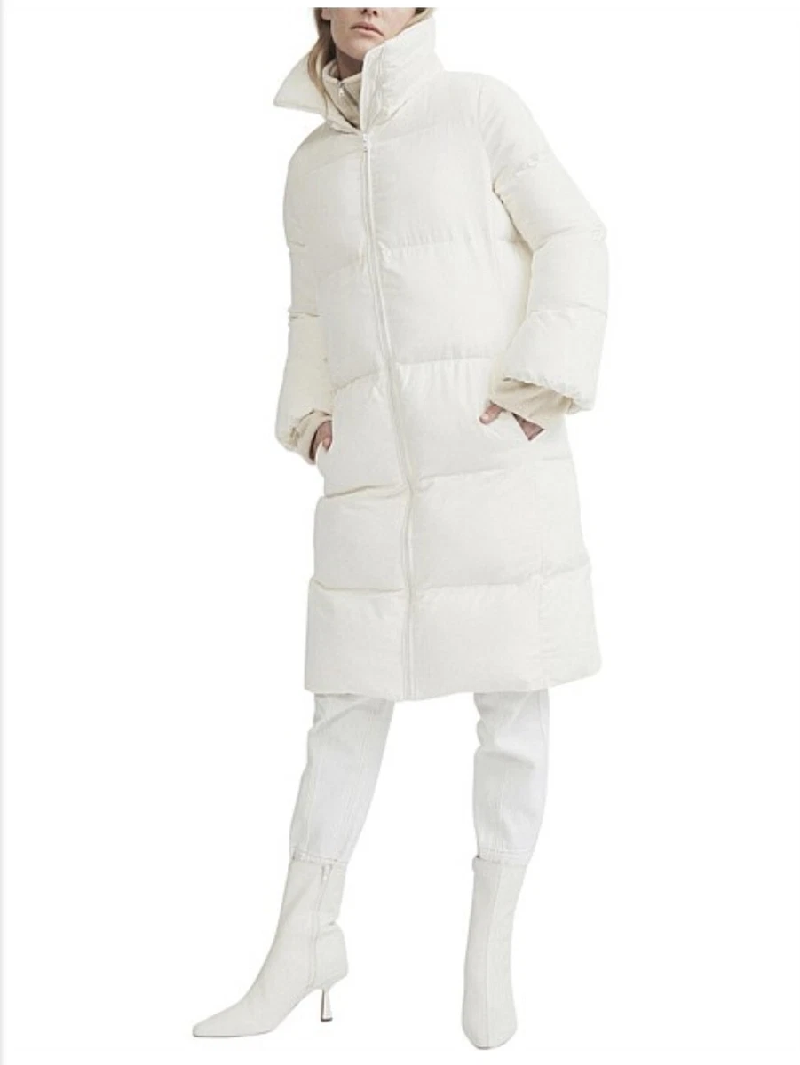 NWT WITCHERY long puffer jacket 14 L women WHITE RRP 279