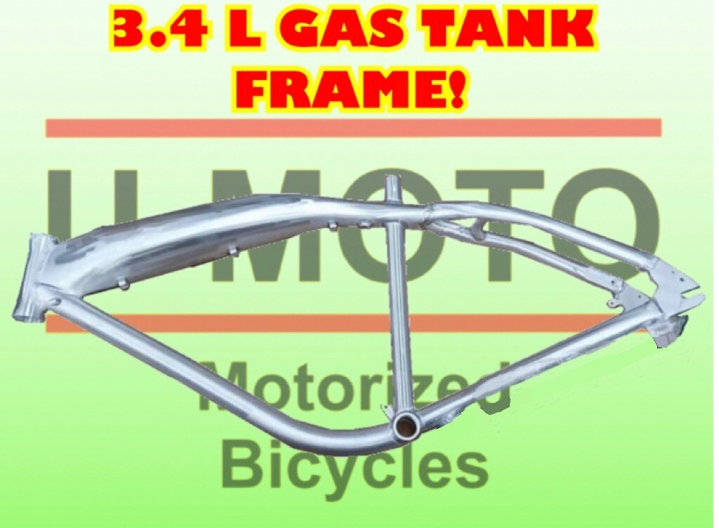 4速フレーム　ワンオフ　シート　フェンダー　ショベルBULL ORIGINAL Gas Bicycle Frame 3.4L Fuel Tank Felt Faker & Headset & Petcock | eBay