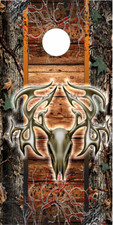 Deer Skull Camo Wood Vines Cornhole Wrap Bag Toss Skin Decal Sticker