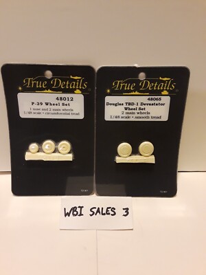 True Details P-39 and Douglas TBD-1 Devastator Wheel Sets