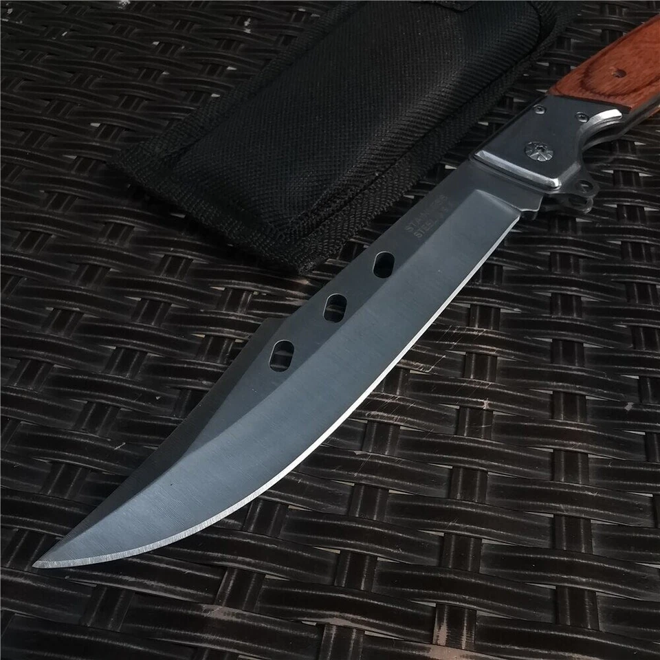 Cabo de madeira laranja leve portátil resgate tático caça acampamento ferramenta EDC - Imagem 2 de 4