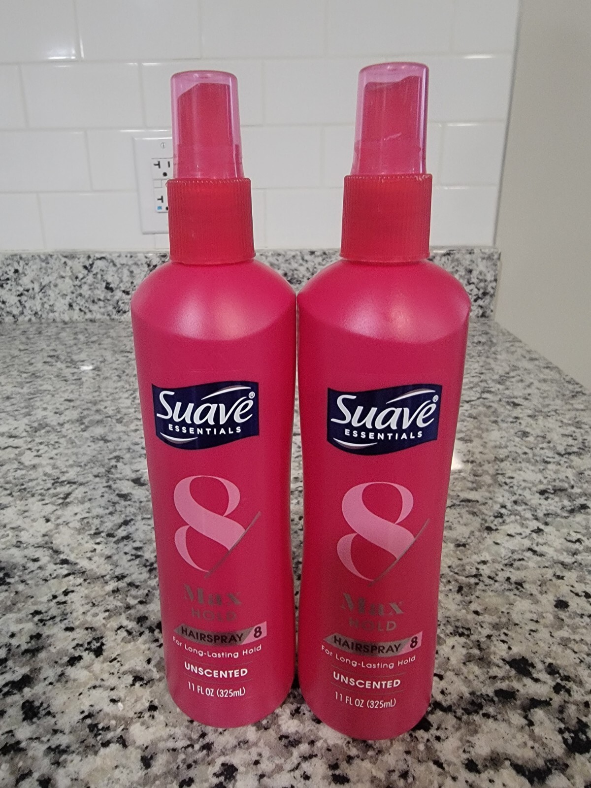 Lot of 2 Suave Max Hold Hair Spray Long Lasting Hold 8 Pump Non Aerosol