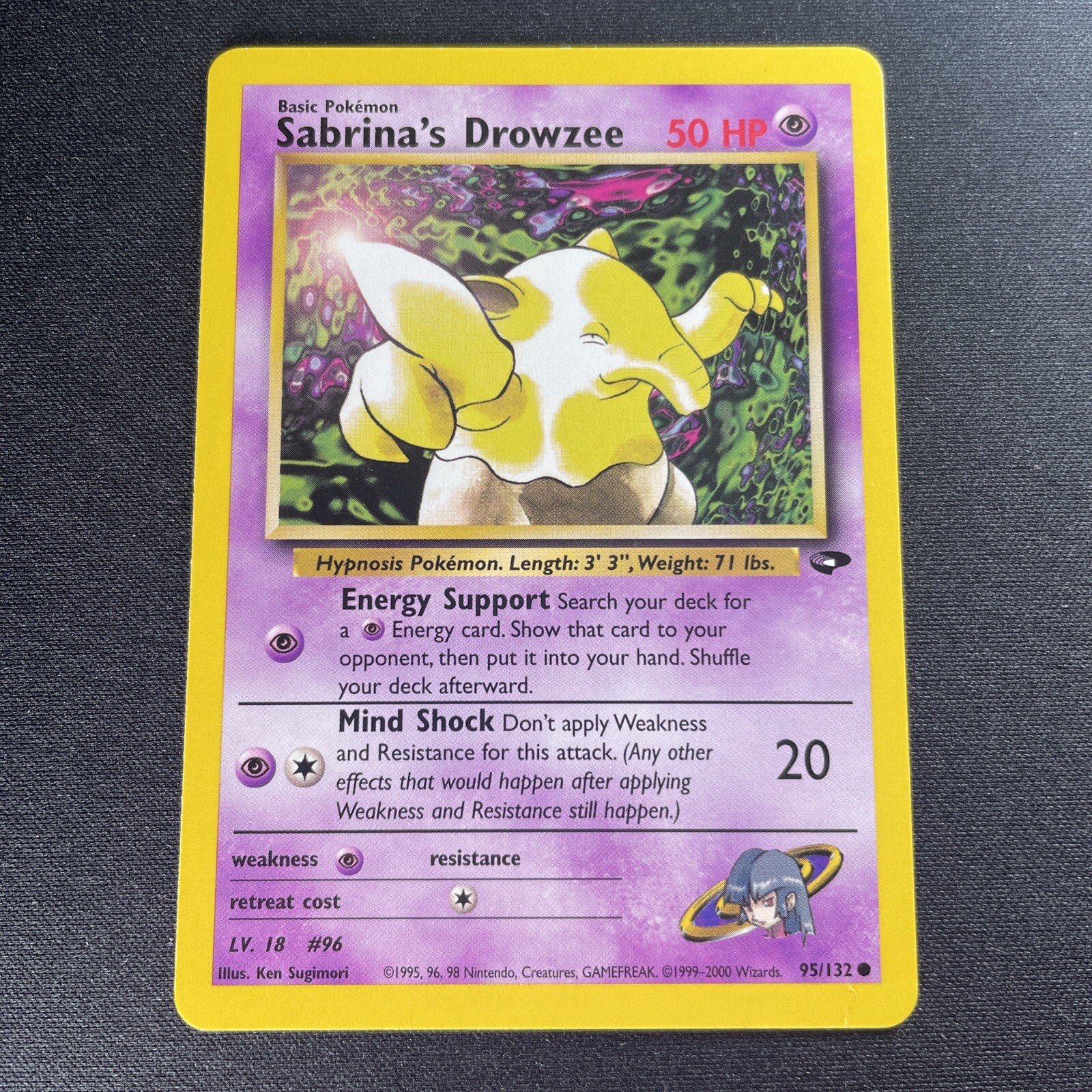 Pokemon Gym Challenge SABRINA’S DROWZEE Vintage 95/132 NM