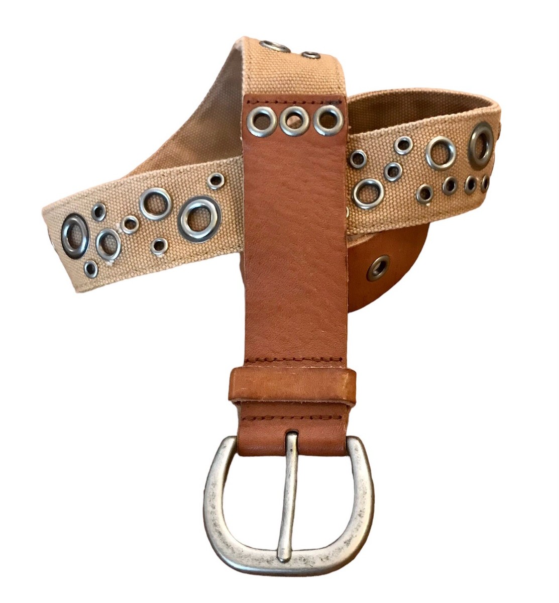 Fossil Brown Leather Belt XL Rivet Studded GORGEOUS NEW Fossil Studded 42 main image 4