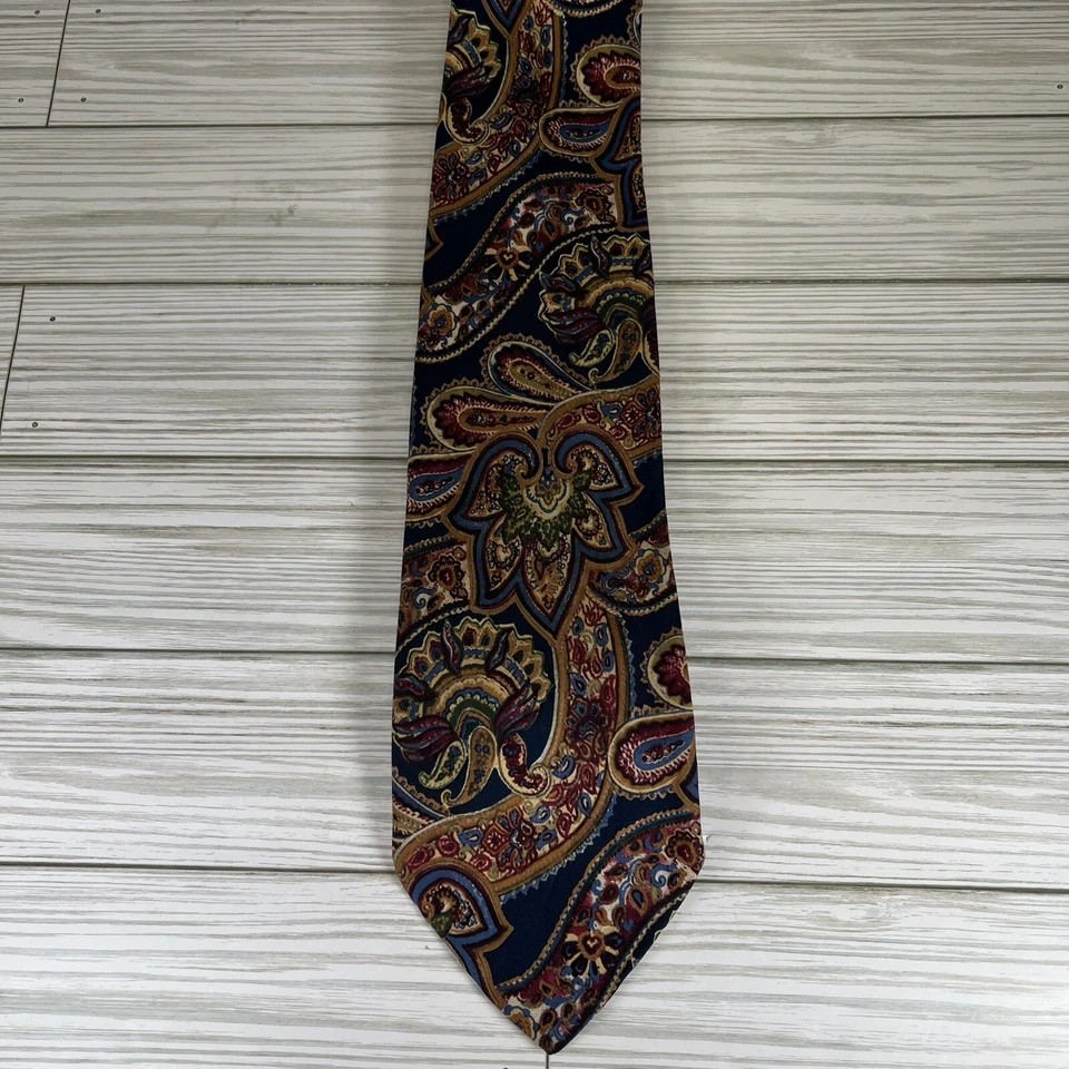 Corbata de Seda KENNETH ROBERTS Hecha en Italia Paisley Multicolor Profesional Foto 2 de 4