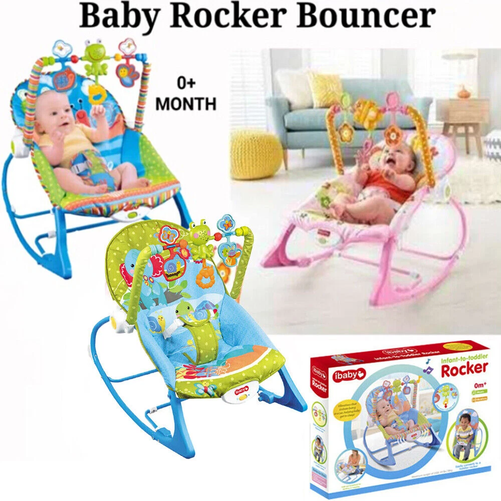 Baby Musical Bouncer Chair Soothing Vibration Infant Rocker