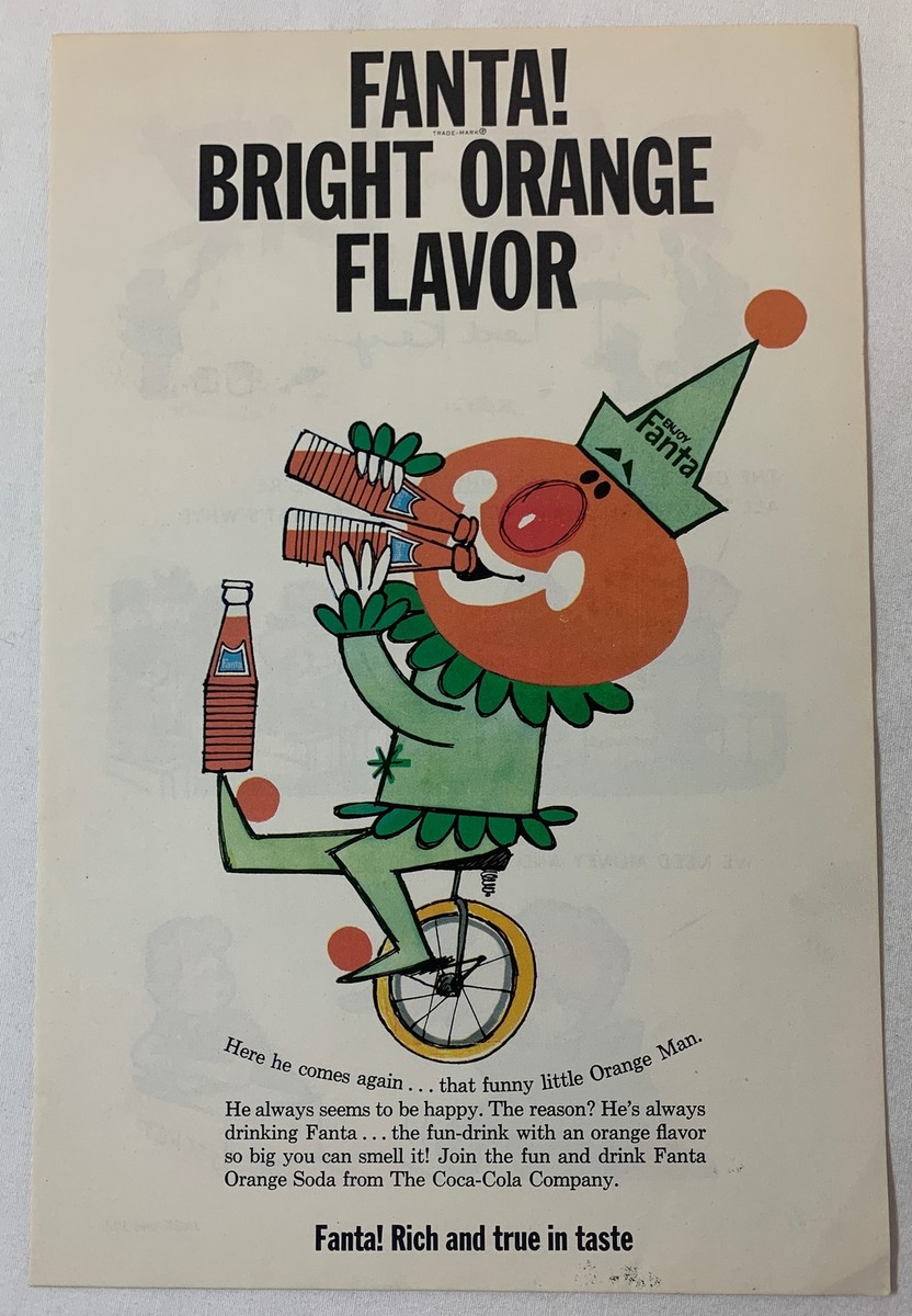 1964 FANTA! Orange Soda ad page ~ Unicycle Clown | eBay
