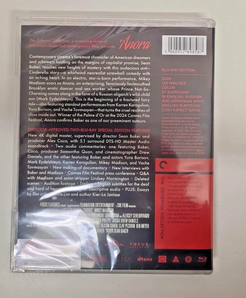 BLU-RAY  ANORA     BRAND NEW SEALED UK STOCK - Image 2 of 2