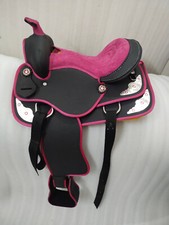 14" Best Quality Western Barrel Racing Horse Tack Synthetic Saddle Free Shipping
