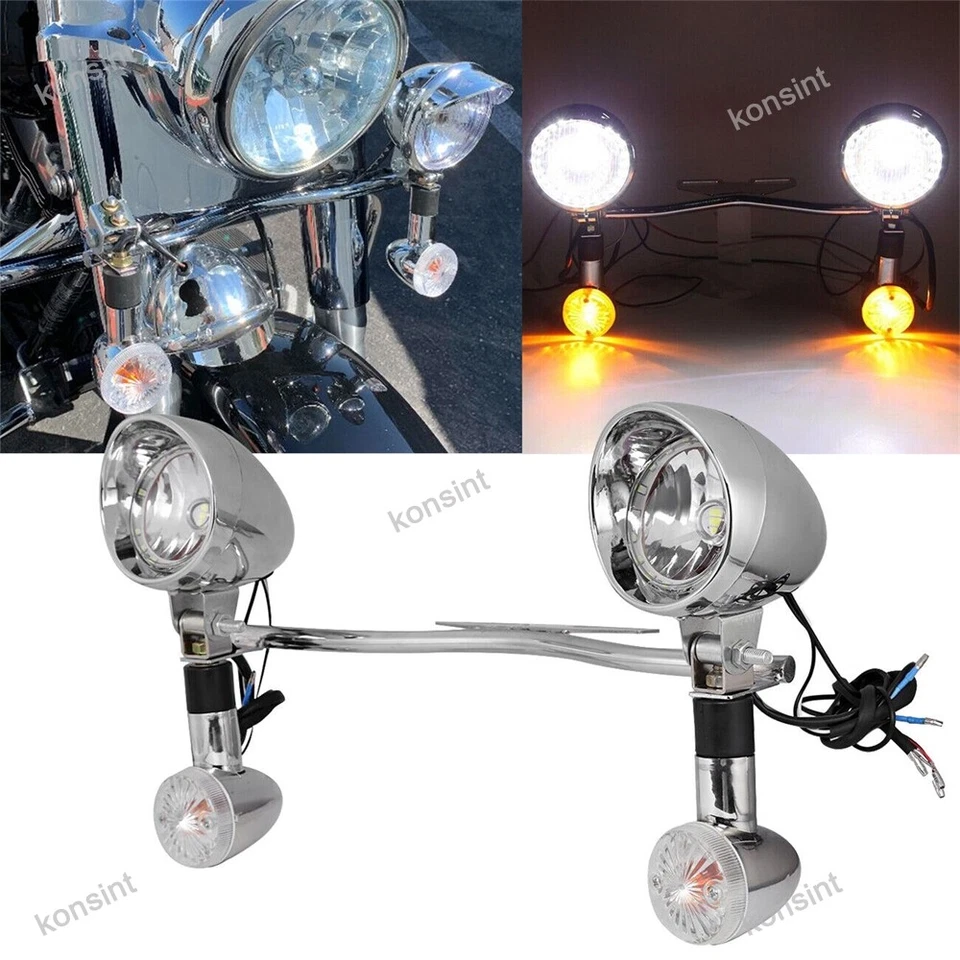 Passing Light Bar Signals Kit For Harley Davidson Heritage Softail Classic FLSTC Foto 3 de 4