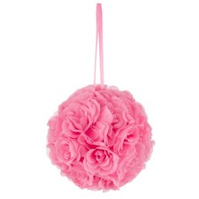 Mega Crafts - 10" Artificial Flower Pomander Kissing Ball - Pink, 1PC