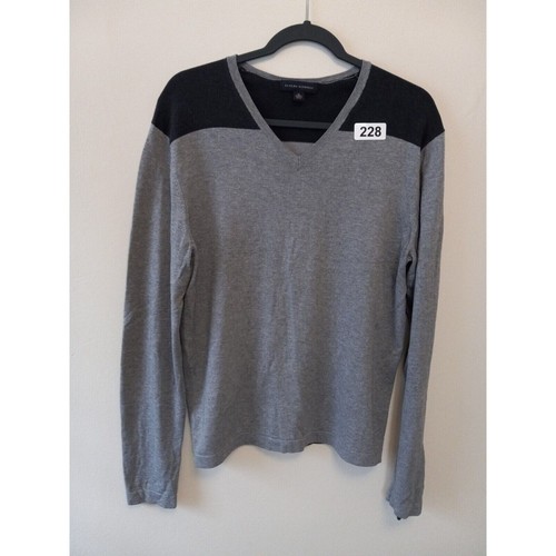 Banana Republic Sweater Mens Medium V-neck Sweater Grey With Black Pullover - Picture 12 of 12