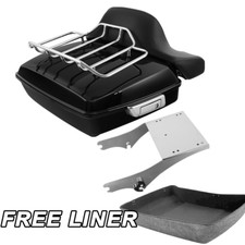 Chopped Trunk Backrest Rack Mount Rack Fit For Harley Touring Road King 97-2008