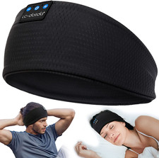 Sleep Headphones Bluetooth Headband, Wireless Earphones Built Speakers Black 