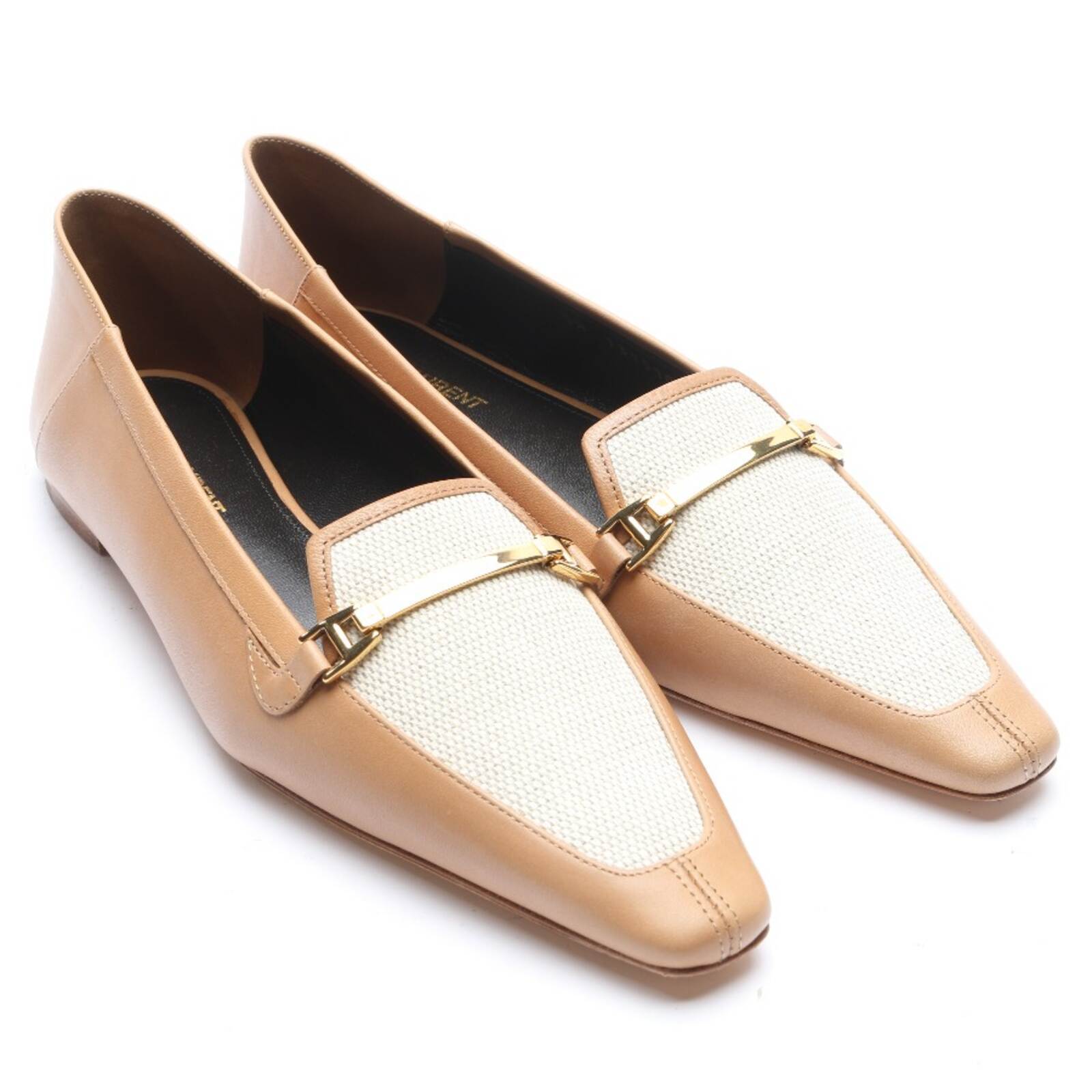 Mocassini Saint Laurent marrone bianco 37 euro
