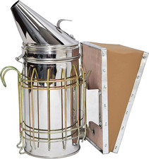New Bee Hive Smoker Stainless Steel W/Heat Shield Beekeeping Equipment
