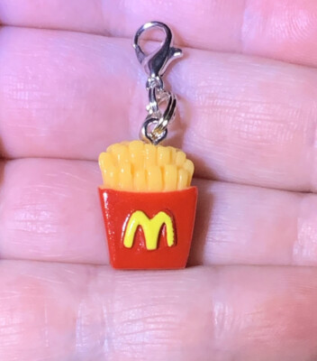 3D Double Sided McDonald s French Fry Charm Zipper Pull & Keychain Add On Clip!!