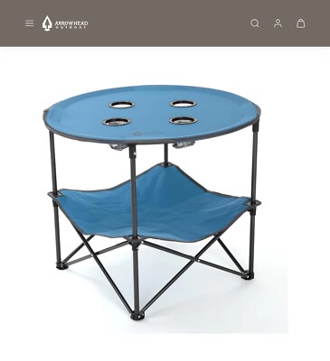 ARROWHEAD OUTDOOR 28  Heavy-Duty Portable Folding Table, High-Grade - BLUE COLOR
