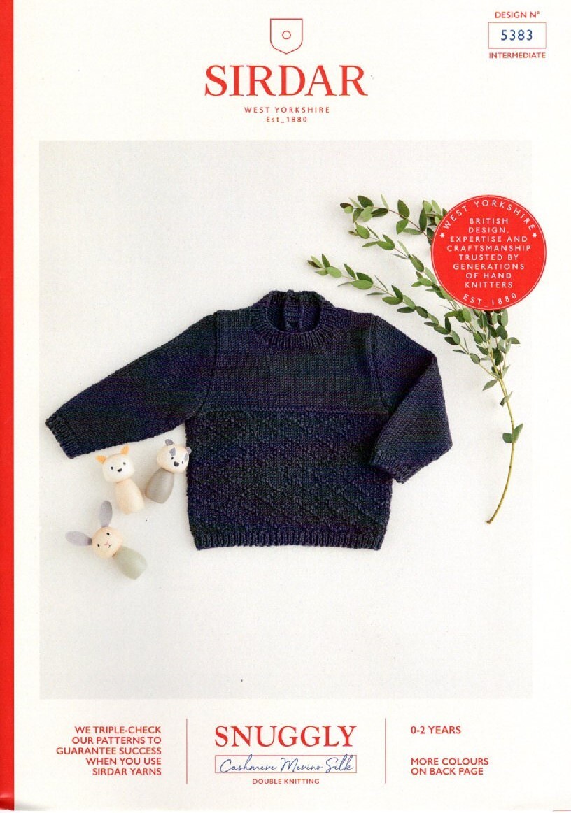 Sirdar Snuggly Cashmere Merino Silk DK Knitting Pattern Booklet - 5383 Sweater