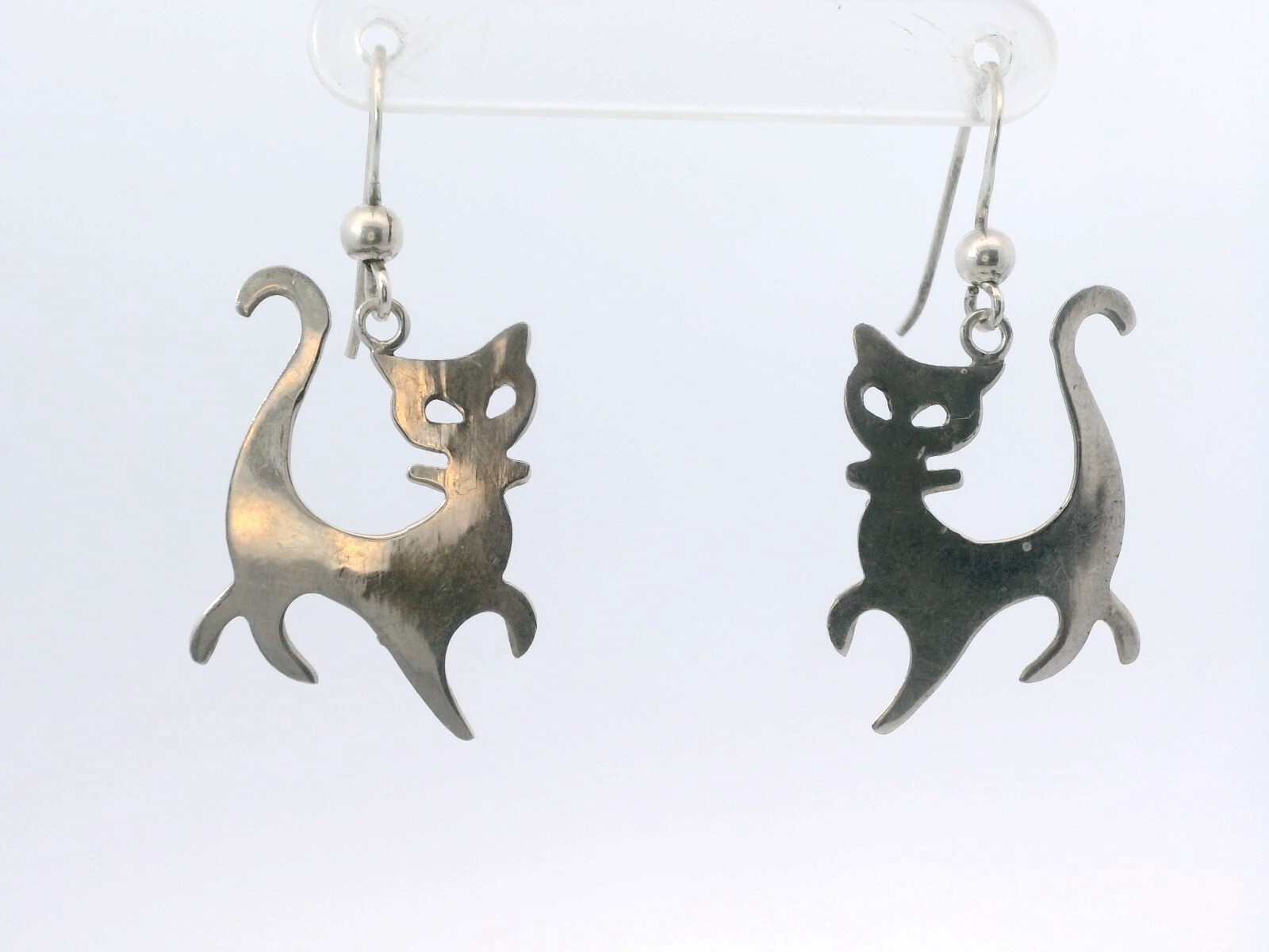 IMA Sterling Silver Walking Cat Dangle Hook Back … - image 1
