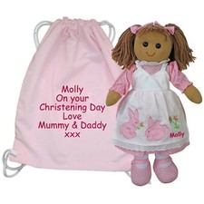 Personalised Rag Doll Christening Holy Communion Dedication Naming Baptism Gift